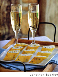 Herb omelettes stuffed with ricotta