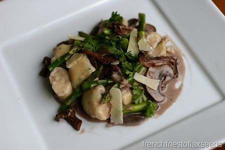 Herb ricotta gnocchi with chanterelle cream sauce