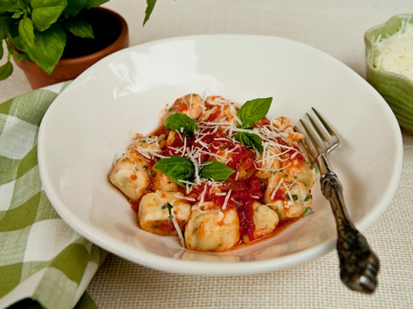 Herb ricotta gnocchi with quick tomato sauce