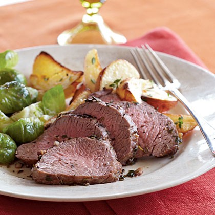 Herb-roasted beef and potatoes