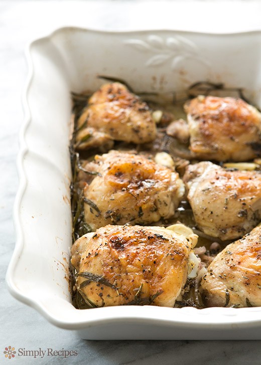 Herb roasted chicken thighs with potatoes