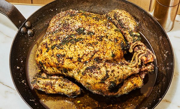 Herb-roasted chicken with charred broccoli [Seamus Mullen]
