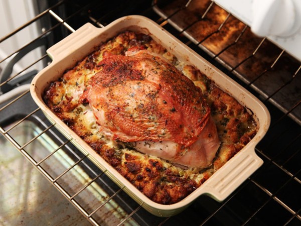 Herb-roasted turkey breast and stuffing (Thanksgiving for a small crowd)