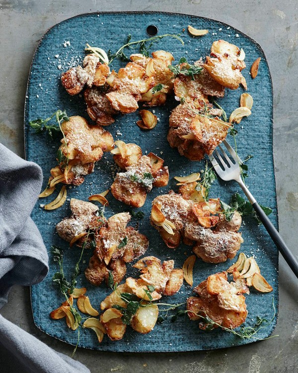 Herb smashed potatoes