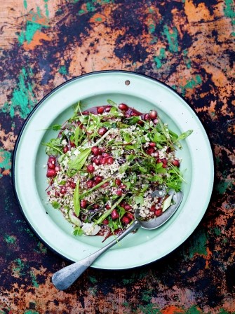 Herb tabbouleh with pomegranate and za'atar dressing