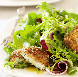 Herbed baked goat cheese salad