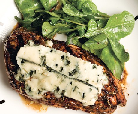 Herbed balsamic chicken with blue cheese