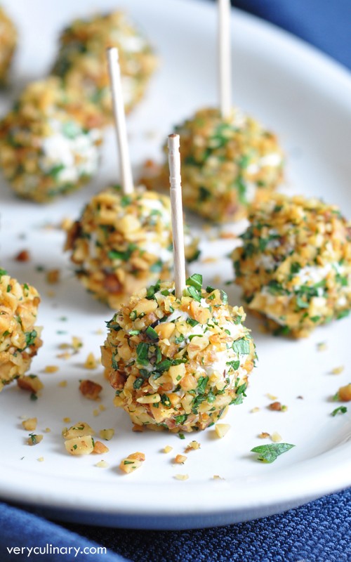 Herbed-cheese covered olives