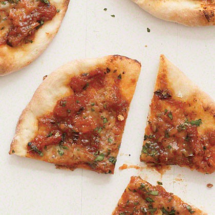 Herbed cheese pizzas