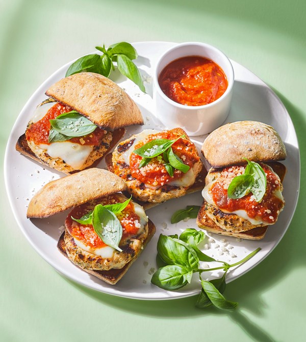 Herbed chicken parm sliders