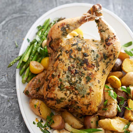 Herbed chicken with spring vegetables