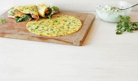 Herbed egg crepes