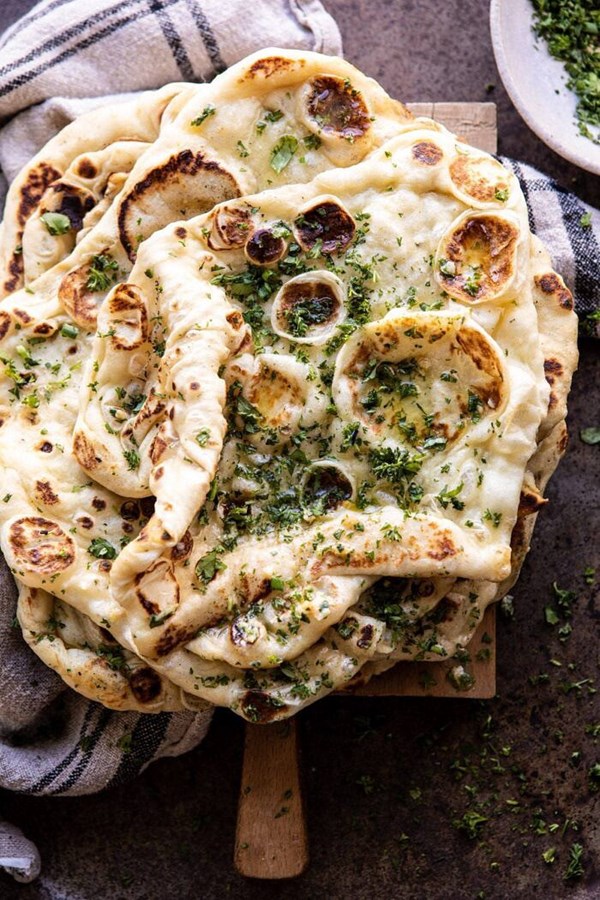 Herbed garlic butter naan