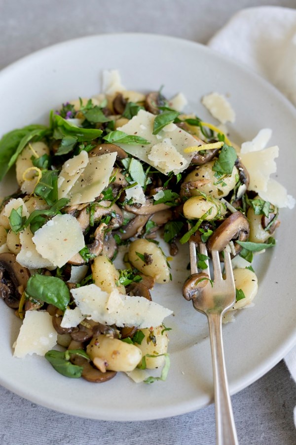 Herbed gnocchi and mushrooms