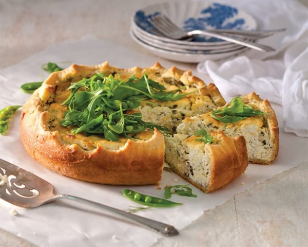 Herbed goat cheese tart