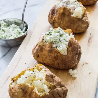 Herbed goat cheese topping