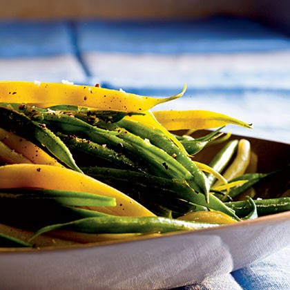 Herbed green and wax beans