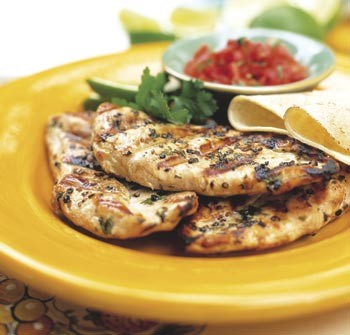 Herbed grilled chicken breasts