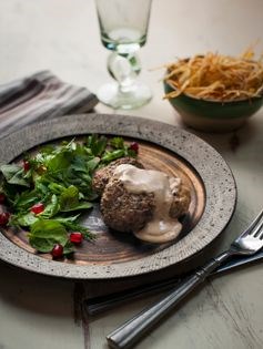 Herbed kafta with dukkah tahini