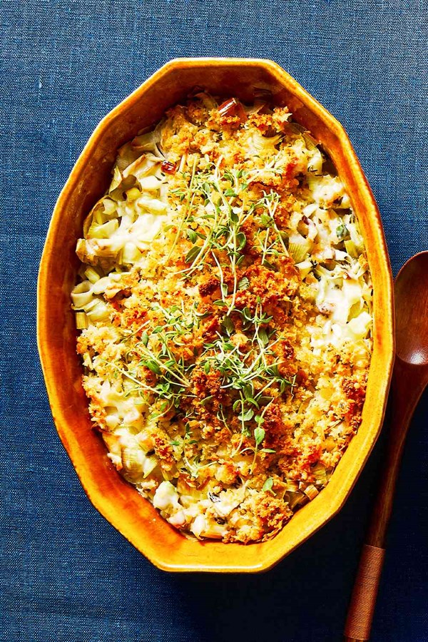 Herbed leek gratin