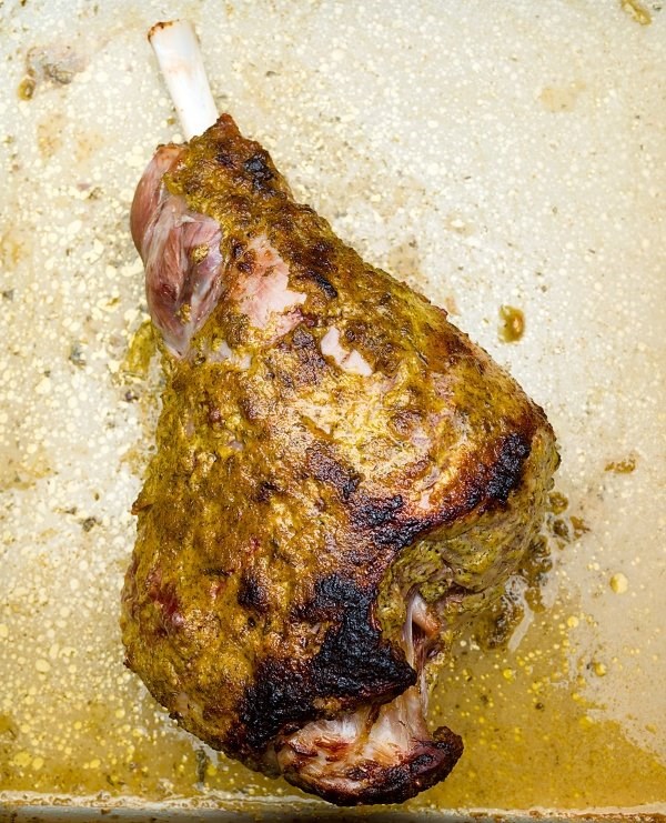 Herbed leg of lamb