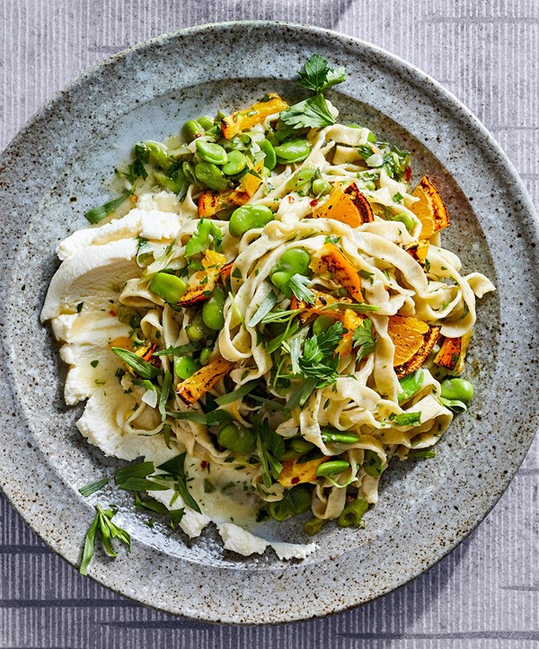 Herbed linguine with burnt orange