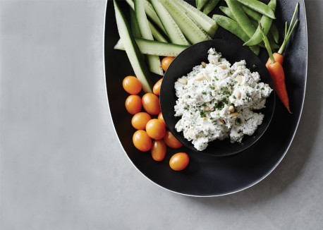 Herbed macadamia-almond cheese
