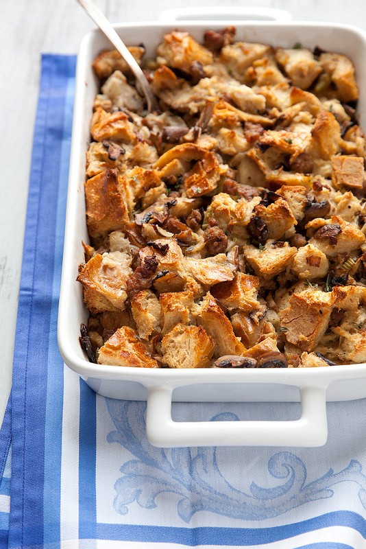 Herbed mushroom and sausage stuffing