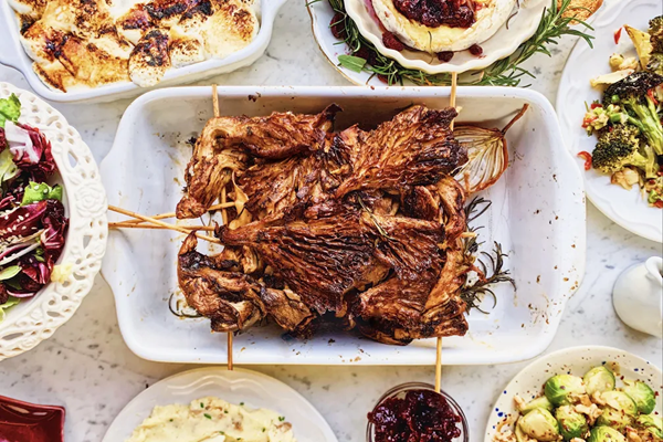 Herbed oyster mushroom roast