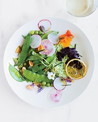 Herbed pea puree