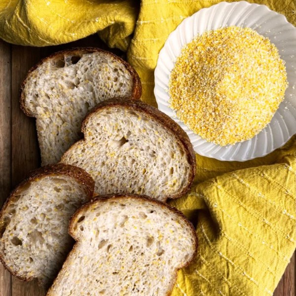 Herbed polenta custard bread