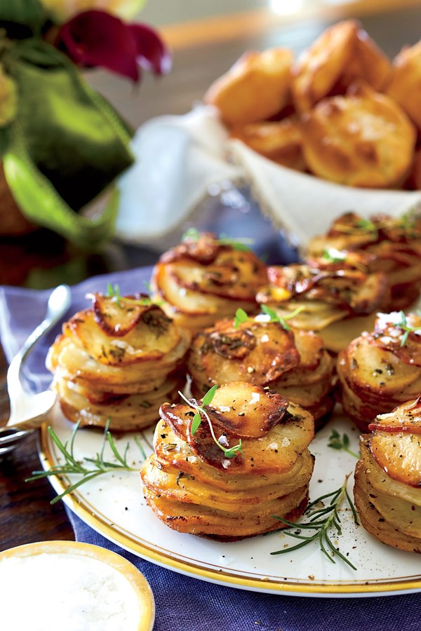 Herbed potato stacks