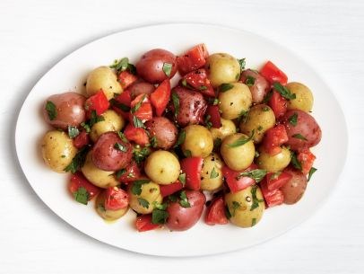 Herbed potatoes and tomatoes