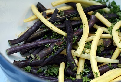 Herbed purple & wax beans