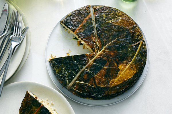 Herbed rice in chard leaves