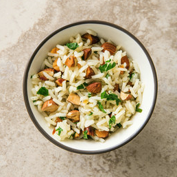 Herbed rice pilaf with almonds