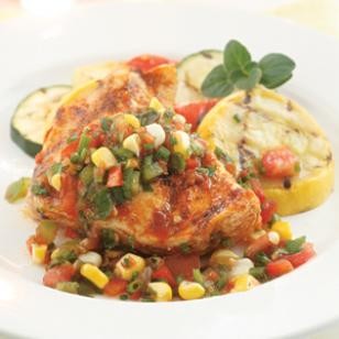 Herbed salsa with grilled chicken
