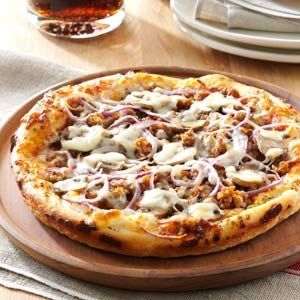 Herbed sausage pan pizzas