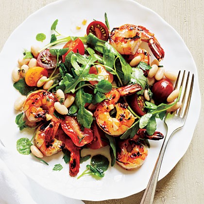 Herbed shrimp and white bean salad