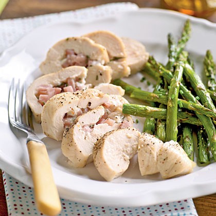 Herbed stuffed chicken breasts
