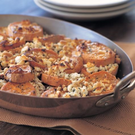 Herbed sweet potatoes with feta