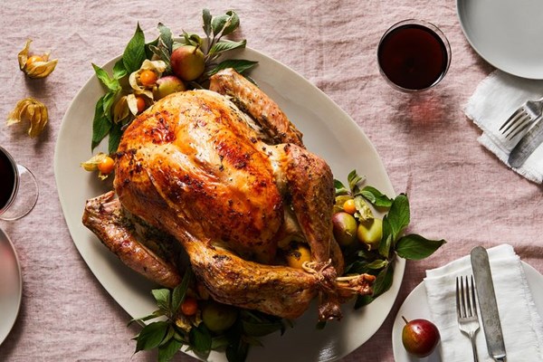 Herbed turkey roasted in parchment