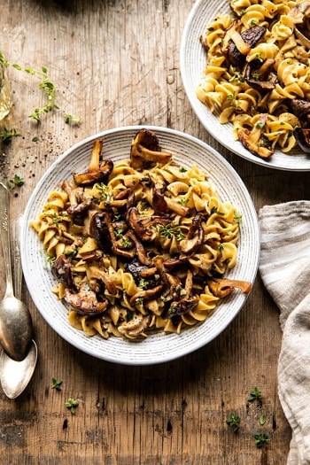 Herby buttered mushroom Stroganoff