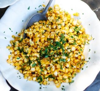 Herby corn off the cobs in brown butter sauce