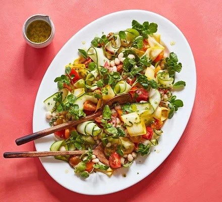 Herby courgette & white bean salad
