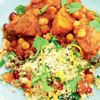 Herby couscous with pomegranate