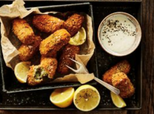 Herby fish and potato croquettes with lemon aioli