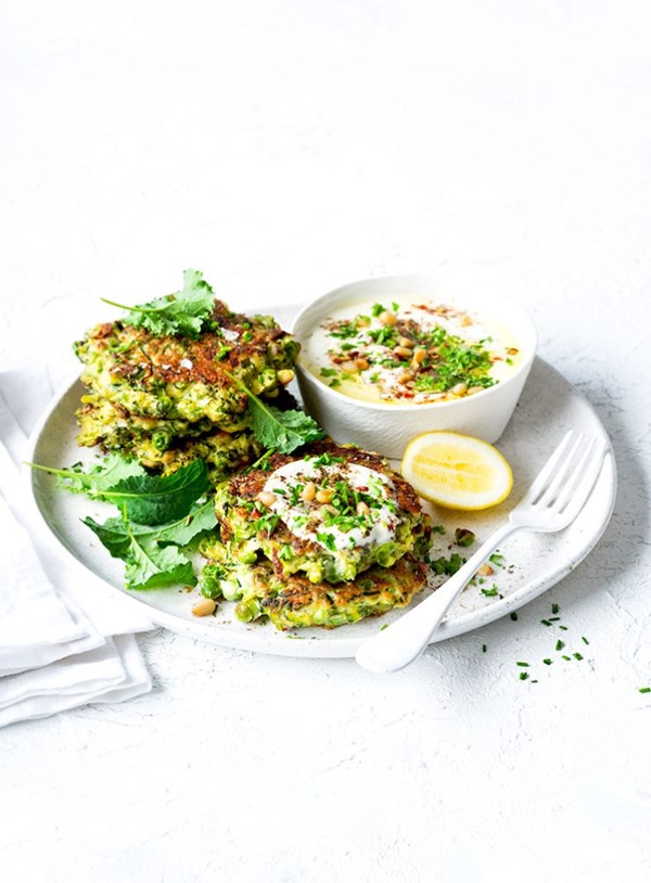 Herby green fritters