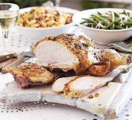 Herby lemon chicken with Tuscan beans