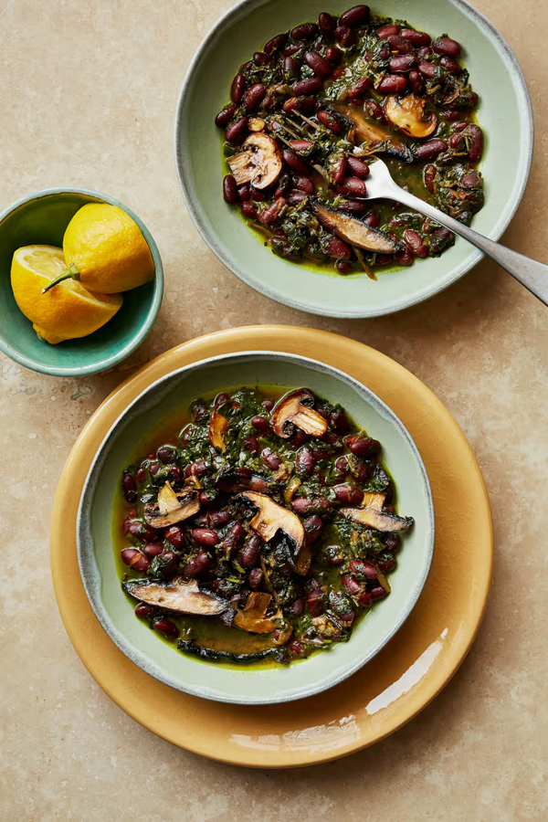 Herby mushroom and kidney bean stew